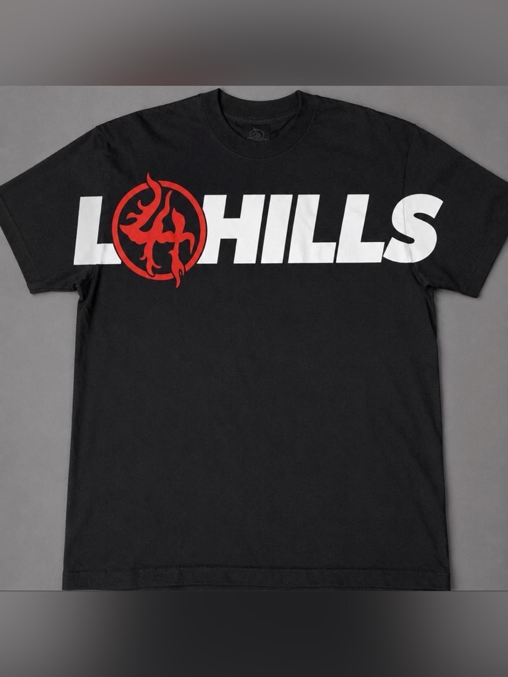 Lost Hills Men’s Black Graphic Tee with Red Logo